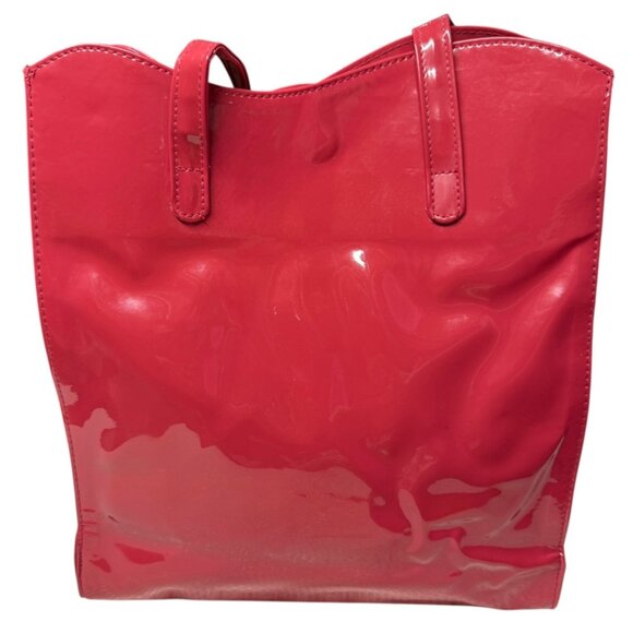 Nina Ricci Deci Dela Red Patent Tote Bag With .17 Fl Oz Mini Perfume Vtg 1994 - Picture 4 of 16